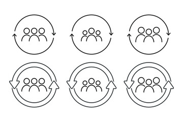 People rotaion, retention icon. Vector illustration