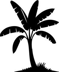 Banana Tree Silhouette Vector Icon. Vector Illustration of Banana Tree. Banana tree. Banana tree sign. Vector illustration