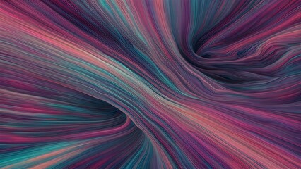 Abstract image swirling, colorful threads creating a vortex effect teal, purple, pink hues.