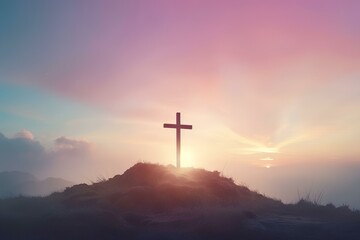 cross at sunset