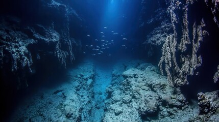 Obraz premium Enigmatic Underwater Canyon: A Deep Sea Exploration
