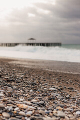 Obraz premium Rocky Beach in Turkey – Hard Surface Requires Water Shoes