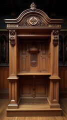 Fototapeta premium Historic Grand Hall with Wooden Interior and Stunning Sunlit Design Picture