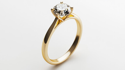 Beautiful Gold Engagement Ring with a Sparkling Diamond – A Timeless and Elegant Design, Perfect for Symbolizing Love and Commitment