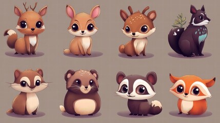 Obraz premium Cute Animal Characters