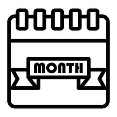 month Line Icon