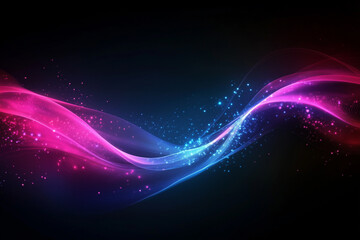 Fototapeta premium Abstract futuristic background with pink blue glowing neon moving high speed flowing curve wave lines. Data transfer concept Fantastic wallpaper