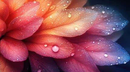 Vibrant Dahlia Petals with Dew Drops