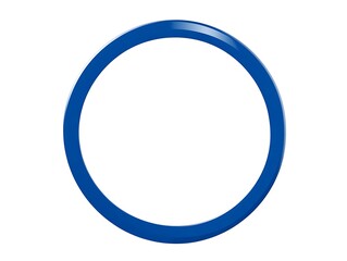 Blue Circle for Abstract Design, White Background.