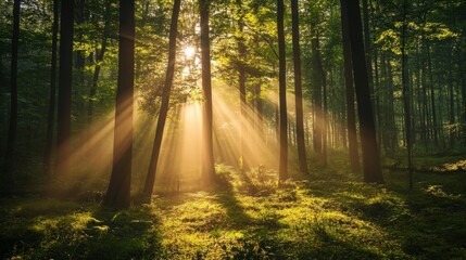 Fototapeta premium Sunlight in Forest Glade