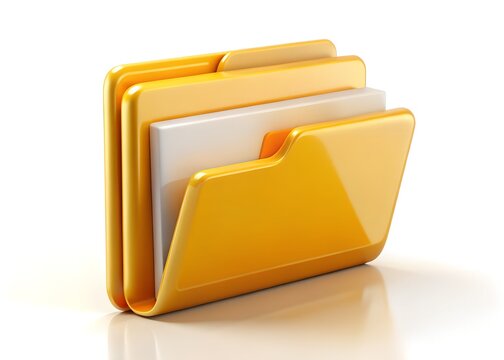 Data Organization: A close-up shot of three sleek, modern file folders, their contents carefully stored within, emphasizing concepts of organization and information management.