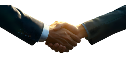 Handshake of two business partners closeup greeting of business finance High quality photo