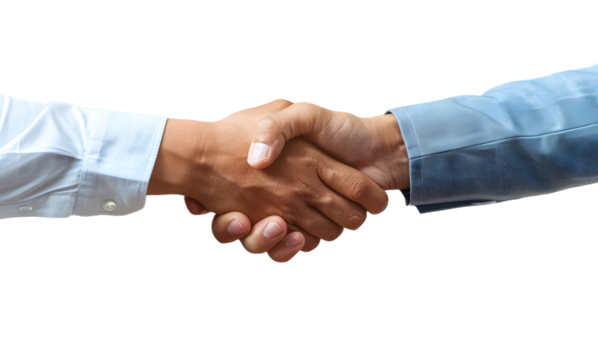 Handshake of two business partners closeup greeting of business finance High quality photo