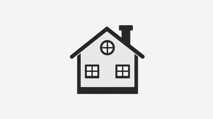 Simple House Icon on Light Background for Design Use