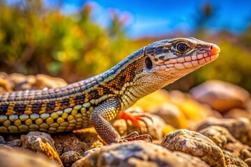 Naklejka premium Aerial View of Iberian Worm Lizard in its Natural Habitat - Drone Photography