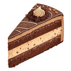 chocolate cake isolated on white