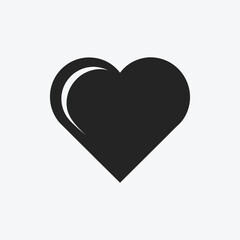 Modern Black Heart Icon - Minimalist Vector Love Symbol for Design & Branding