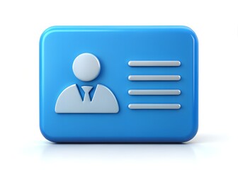 Identity Symbol: An emblematic illustration of a business card featuring a human figure, symbolizing personal identity, presented in a vibrant, clean style.