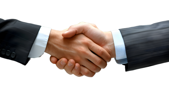 Handshake of two business partners closeup greeting of business finance High quality photo
