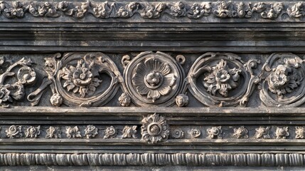 Intricate Stone Carving:  Ancient Asian Architectural Detail