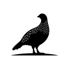 Grouse bird silhouette icon vector flat illustration design.