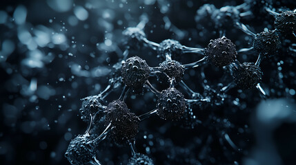 Molecular Structure in Biotechnology: Science Visualization, Abstract 3D Graphic for Nanotechnology and Genetics Research