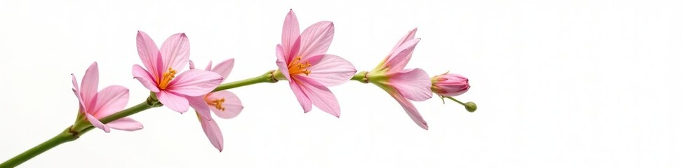 Naklejka premium delicate flower stem isolated on white background, flowers, botanical, plant