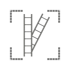 Film frame design. Cinema reel illustration. Vintage movie concept. Black and white graphic.