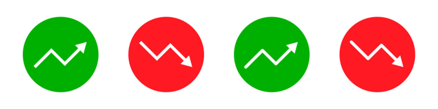 Upward downward arrow chart graph icon. Downtrend, uptrend, Bear market, bearish, bullish, trading, stock exchange