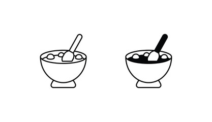 Soup Bowl icon design with white background stock illustration