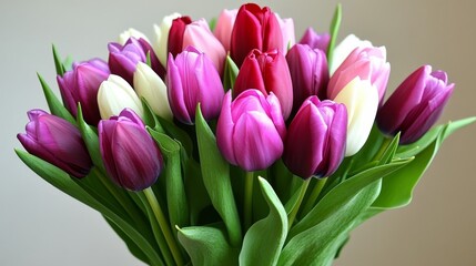 Obraz premium A Stunning Bouquet of Colorful Tulips