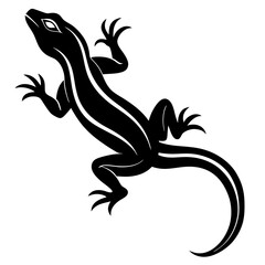 Lizard black Vector Silhouette