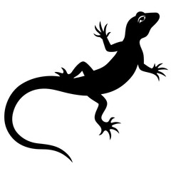 Lizard black Vector Silhouette