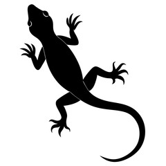 Lizard black Vector Silhouette