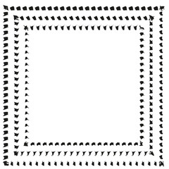 Flag border frame. Decorative geometric shape. Abstract repeating pattern. Black white vector.