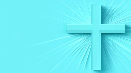 Serene Light Blue Cross Graphic Design