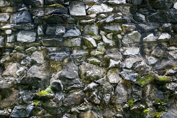 Mossy stone wall texture