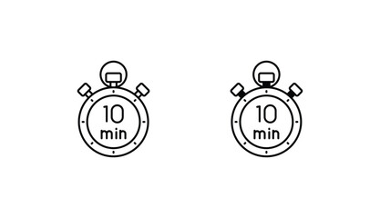 10 Minute icon design with white background stock illustration