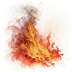 fire on a white background
