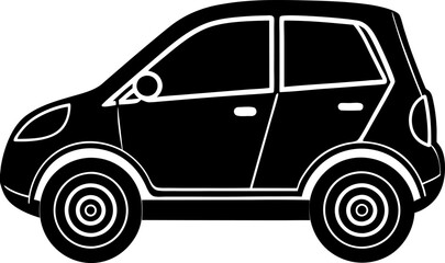 Minimalist Black and White Car Silhouette Modern Vehicle for Automotive and Transportation Design Projects
