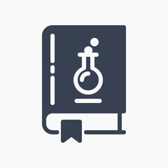 Design Illustration graphic of chemical book icon with glyph style. Suitable for UI, mobile design, web design, etc.