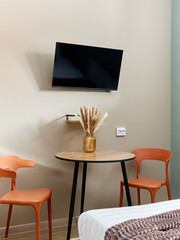 interior design. interior photography of an apartment for rent. One-room apartment with a simple and cozy design. High quality photo