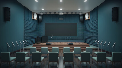Modern acoustically treated presentation hall