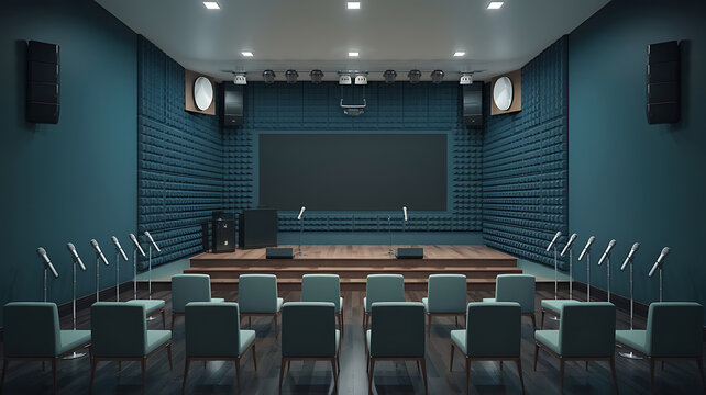 Modern acoustically treated presentation hall