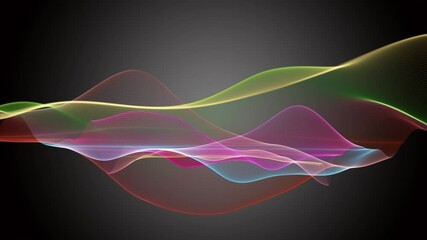 Fantastic video animation with particle wave object in slow motion, 4096x2304 loop 4K