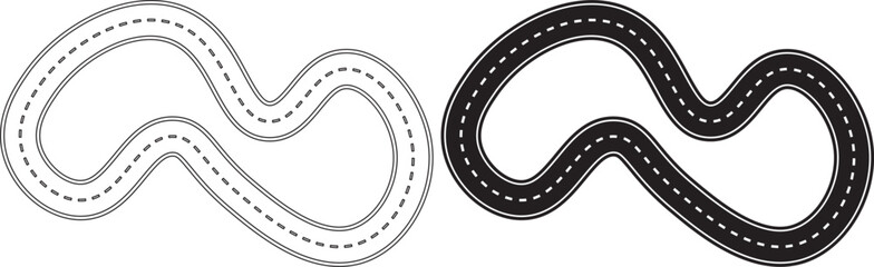 Fototapeta premium top view racing circuit icon set