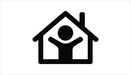 Home Icon with Person Silhouette.