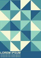 Fototapeta premium Abstract geometric background vector triangles, squares and boxes in retro scandinavian style. Abstrac mosaic artwork.Abstract background, Shapes, Geometric shapes, Textured, Creativity - Concept