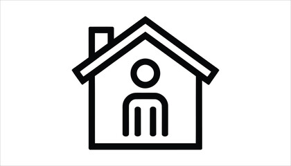 Home Icon with Person Silhouette.
