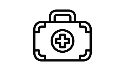First Aid Kit Icon. Medical Emergency and Healthcare Vector.
